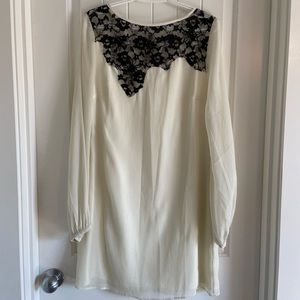 Ivory dress with black lace